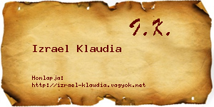 Izrael Klaudia névjegykártya